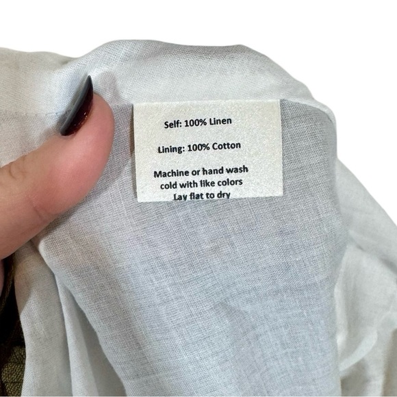 Willard Road Kayleigh 100% Linen Cutout Mini Dress in Seaweed Green - Picture 11 of 12